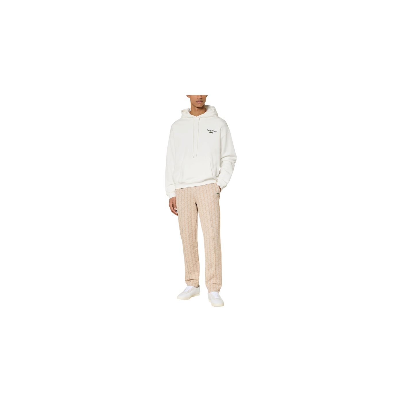 Lacoste Track Pants Beige / White