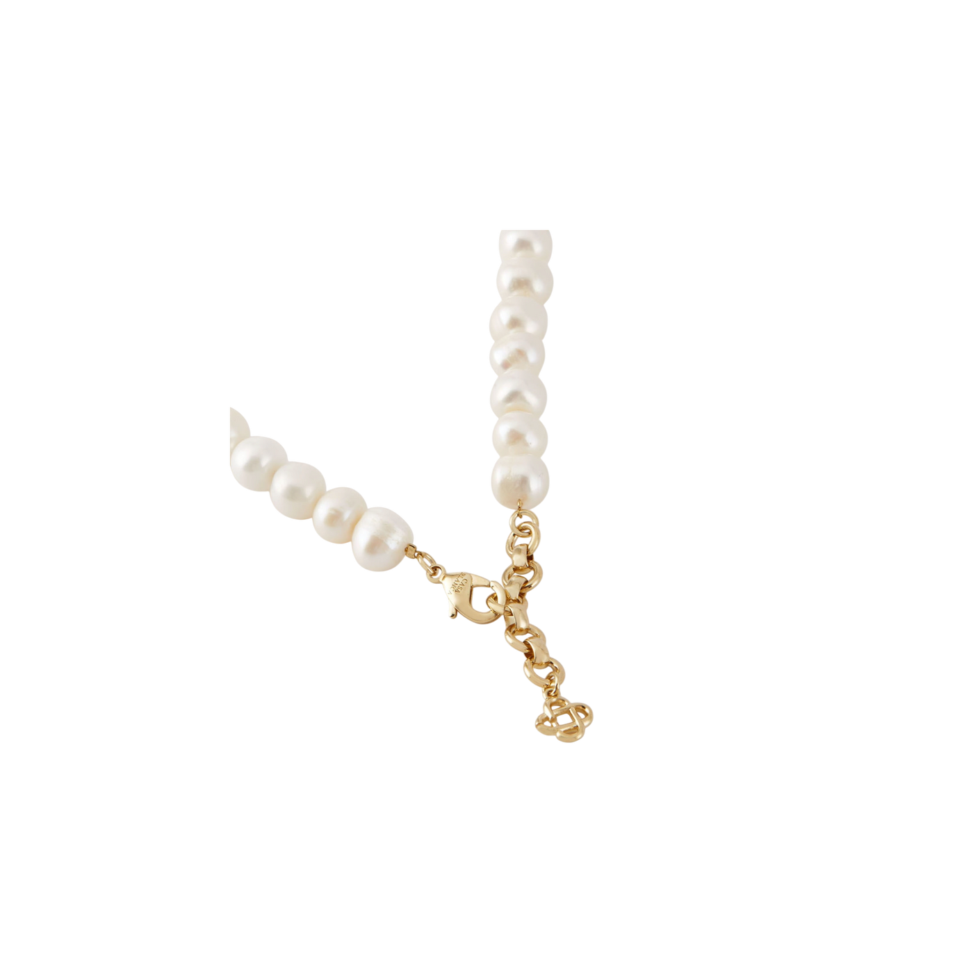 Casablanca Medium Pearl Logo Necklace With 18 Carat Gold Plating White / Gold
