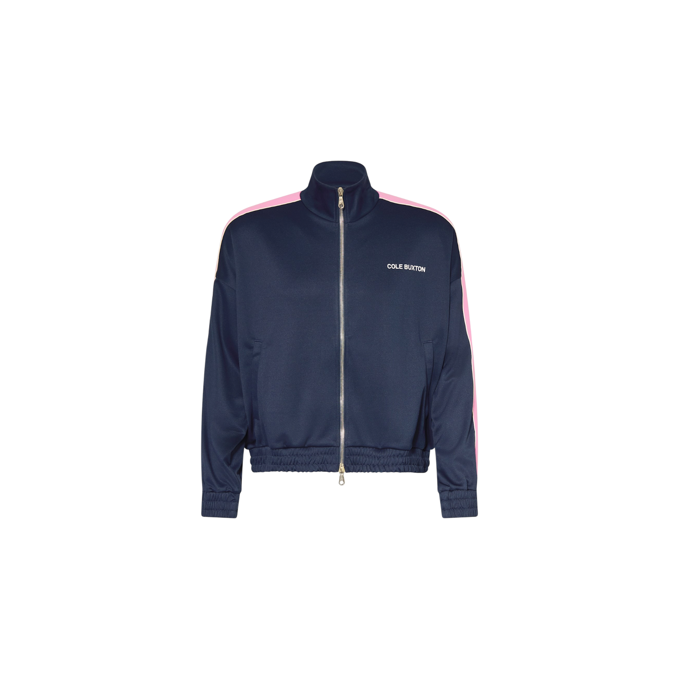 Cole Buxton Contrast Tape Sweat Jacket Dark Blue Pink