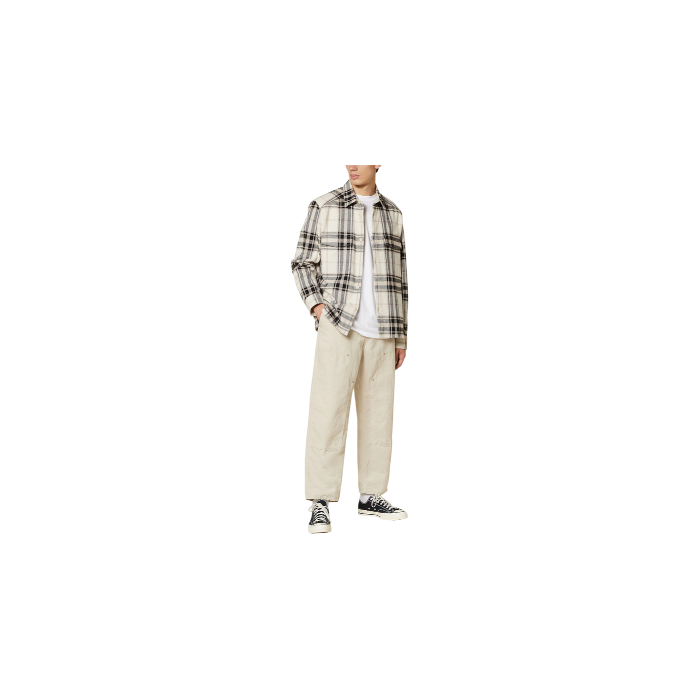 Carhartt Wip Walter Regular Fit Trousers With Linen Beige