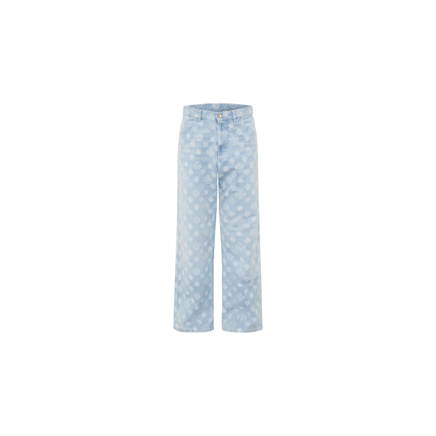 Casablanca Jeans Relaxed Fit Bleached Monogram Denim