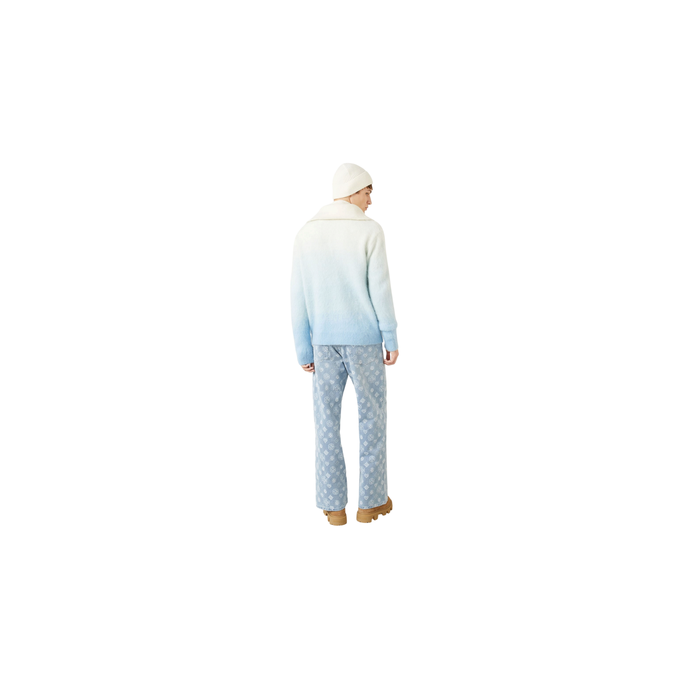 Casablanca Jeans Relaxed Fit Bleached Monogram Denim