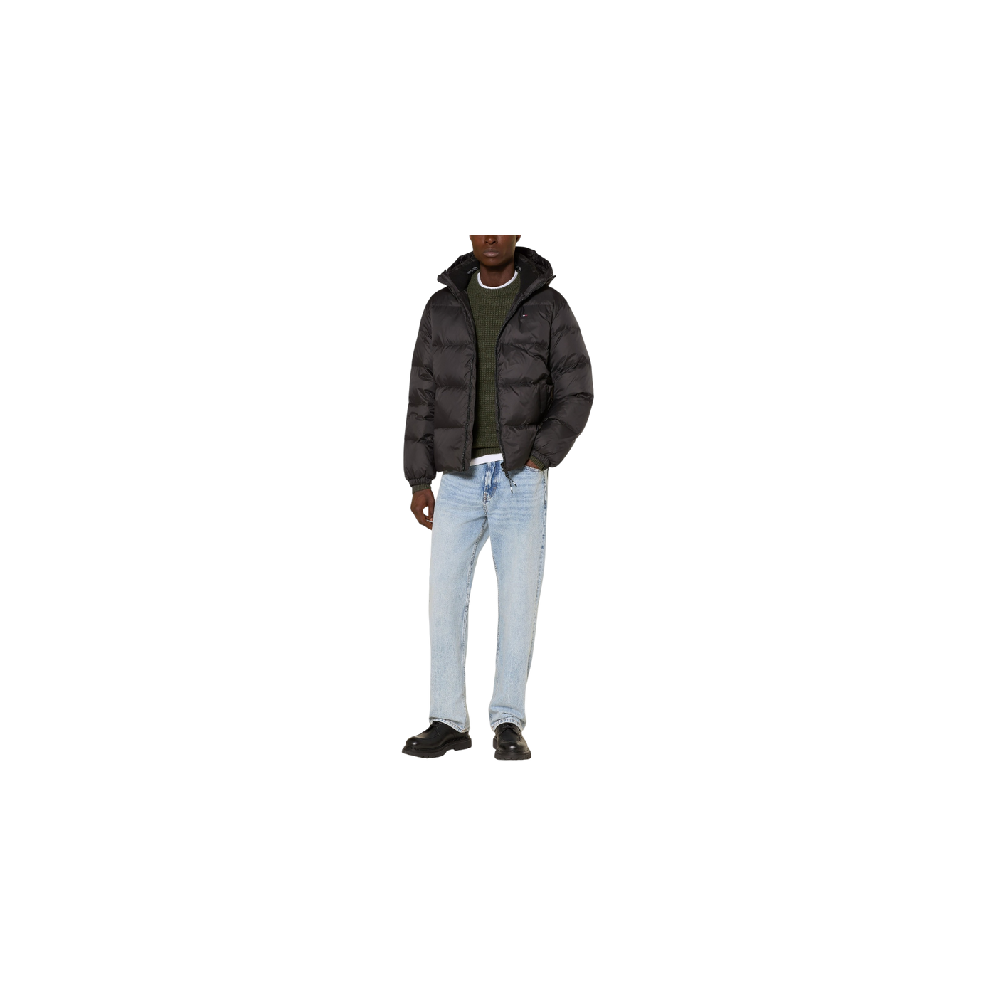 Tommy Jeans Down Jacket With Removable Hood Black