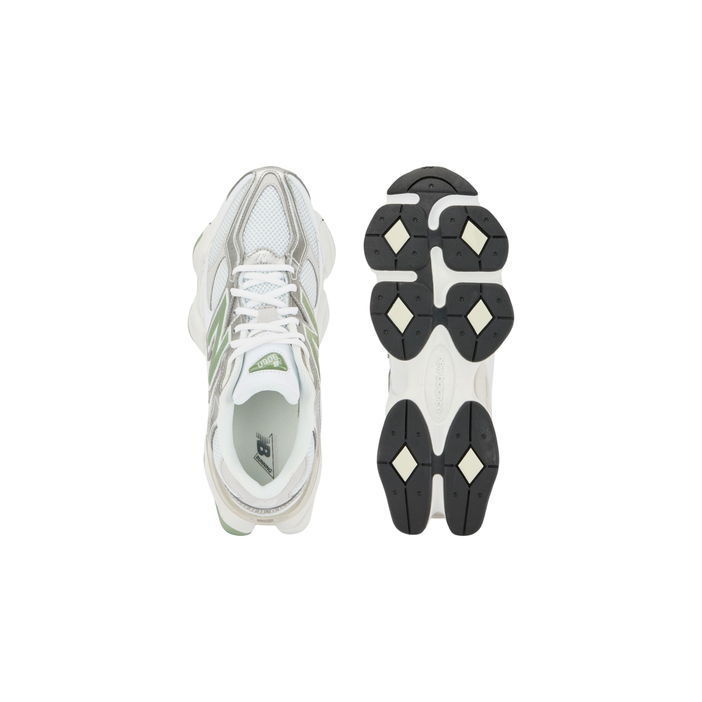 New Balance 9060 White / Silver / Light Green