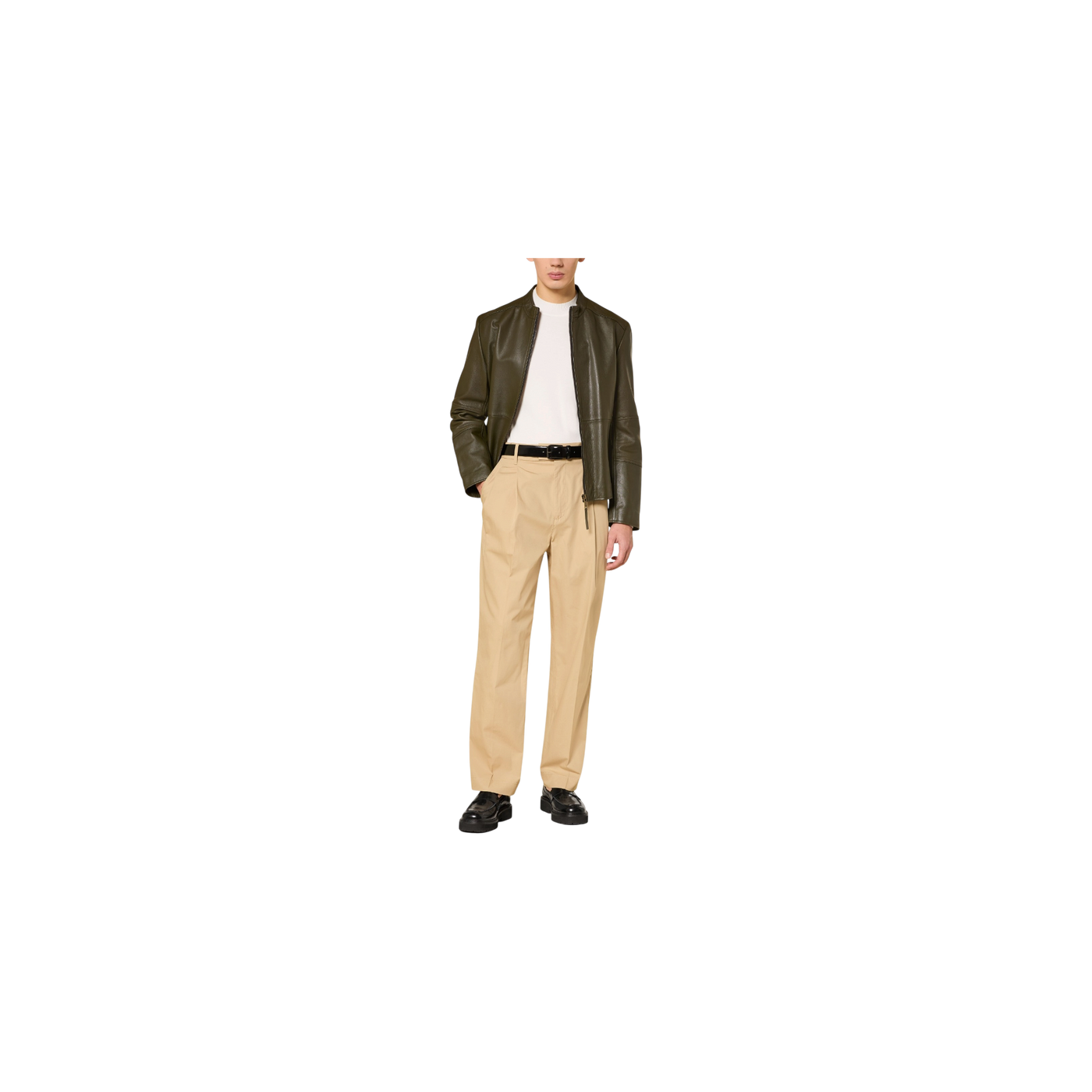 Hugo Celeg Straight Fit Pants Beige