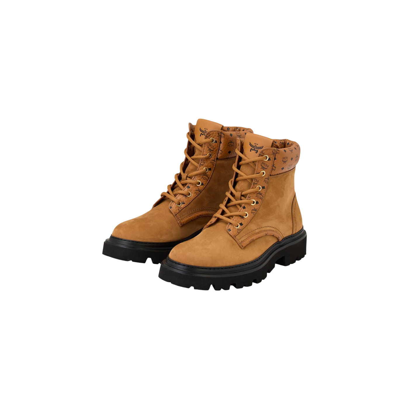 Mcm Lace-up Boots Cognac