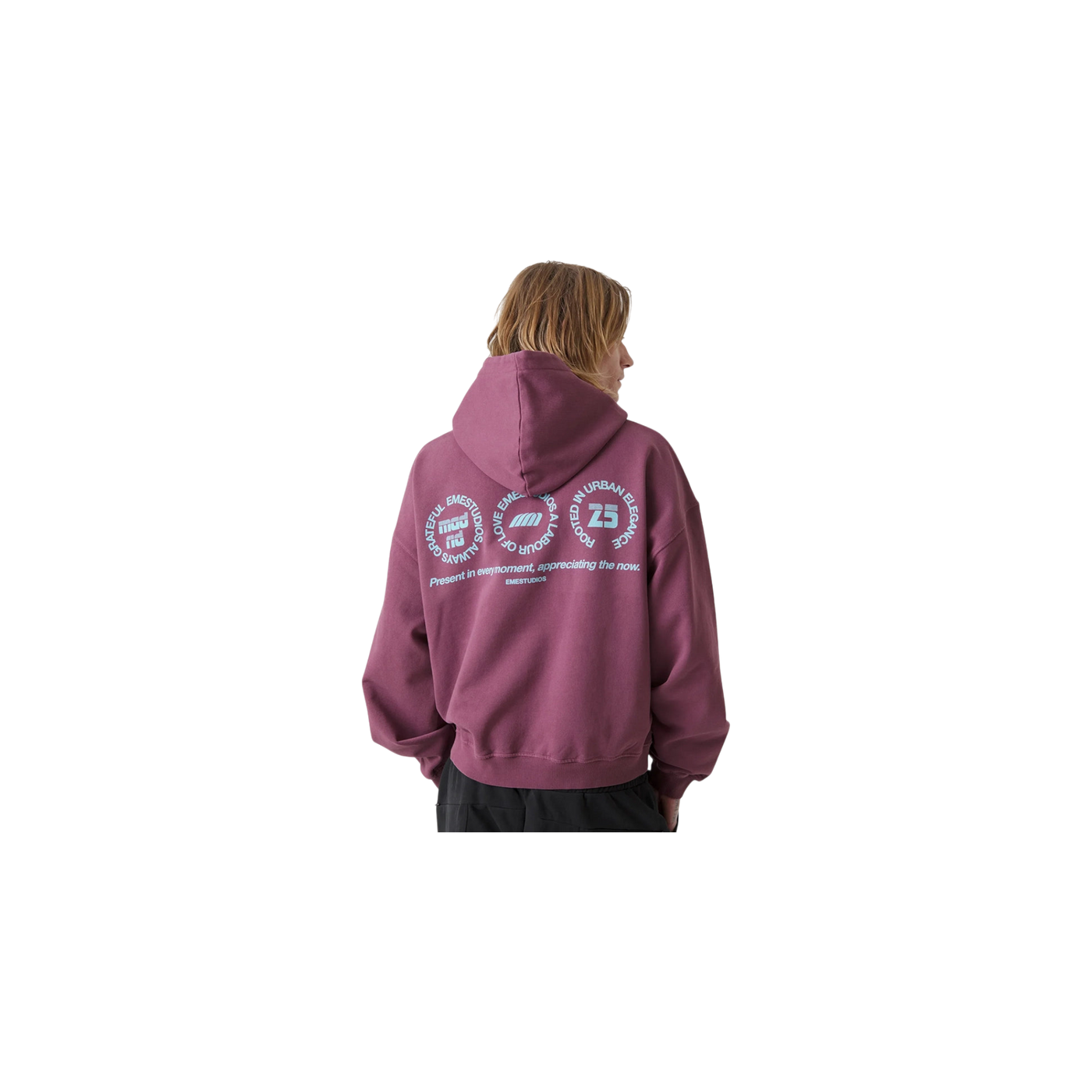 Eme Studios Stamp Maroon Oversized Hoodie