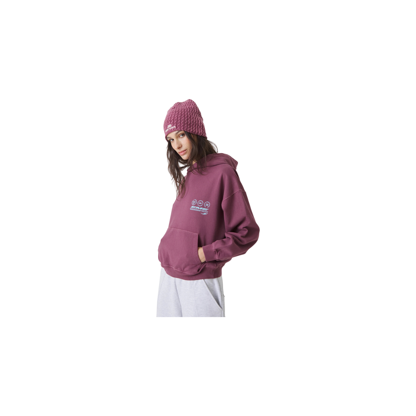 Eme Studios Stamp Maroon Oversized Hoodie