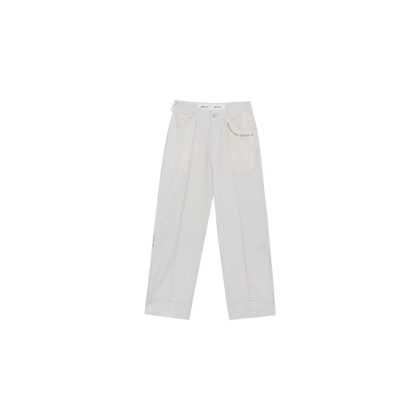 Eme Studios Striped Off Sand Baggy Pants