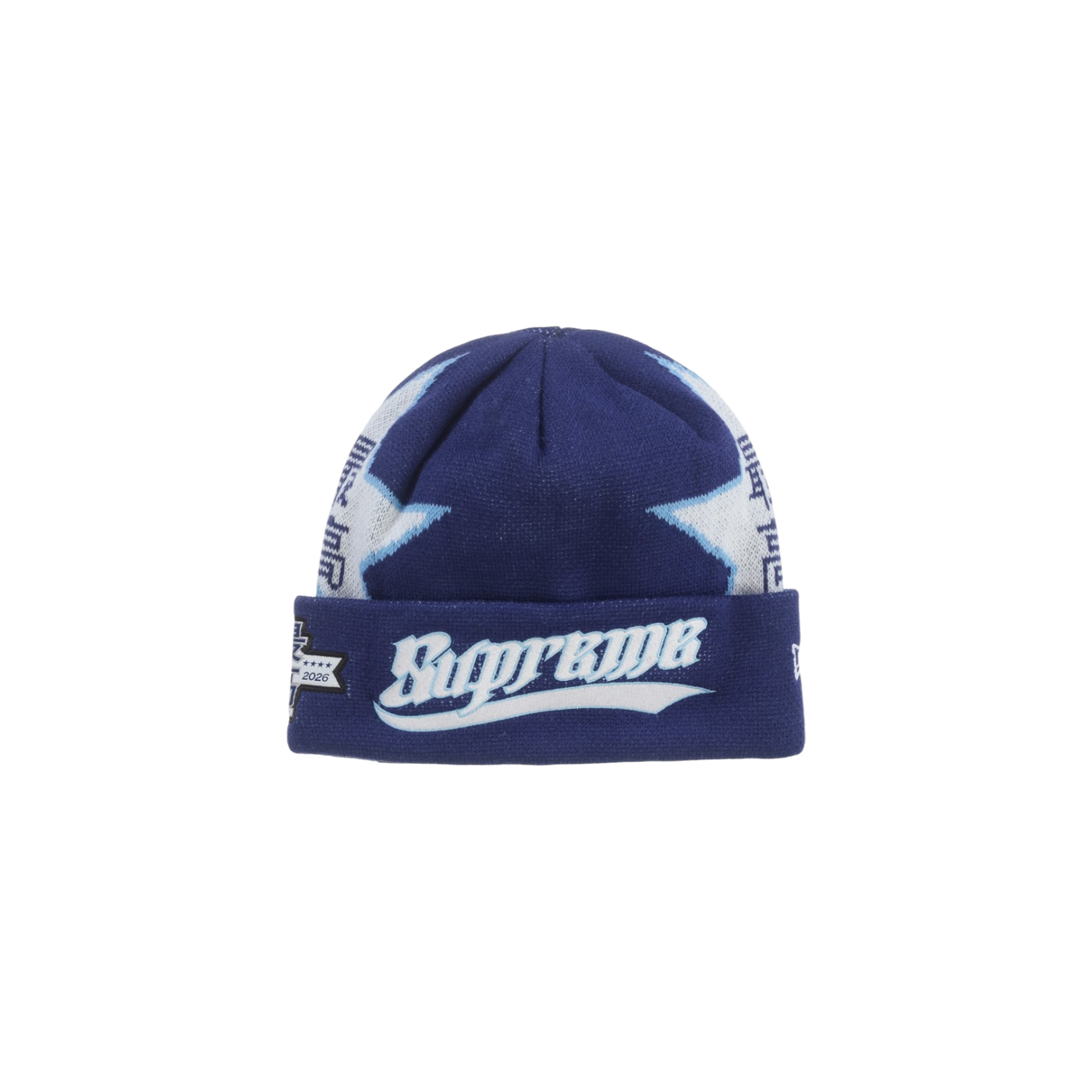 Supreme New Era Stars Beanie Navy