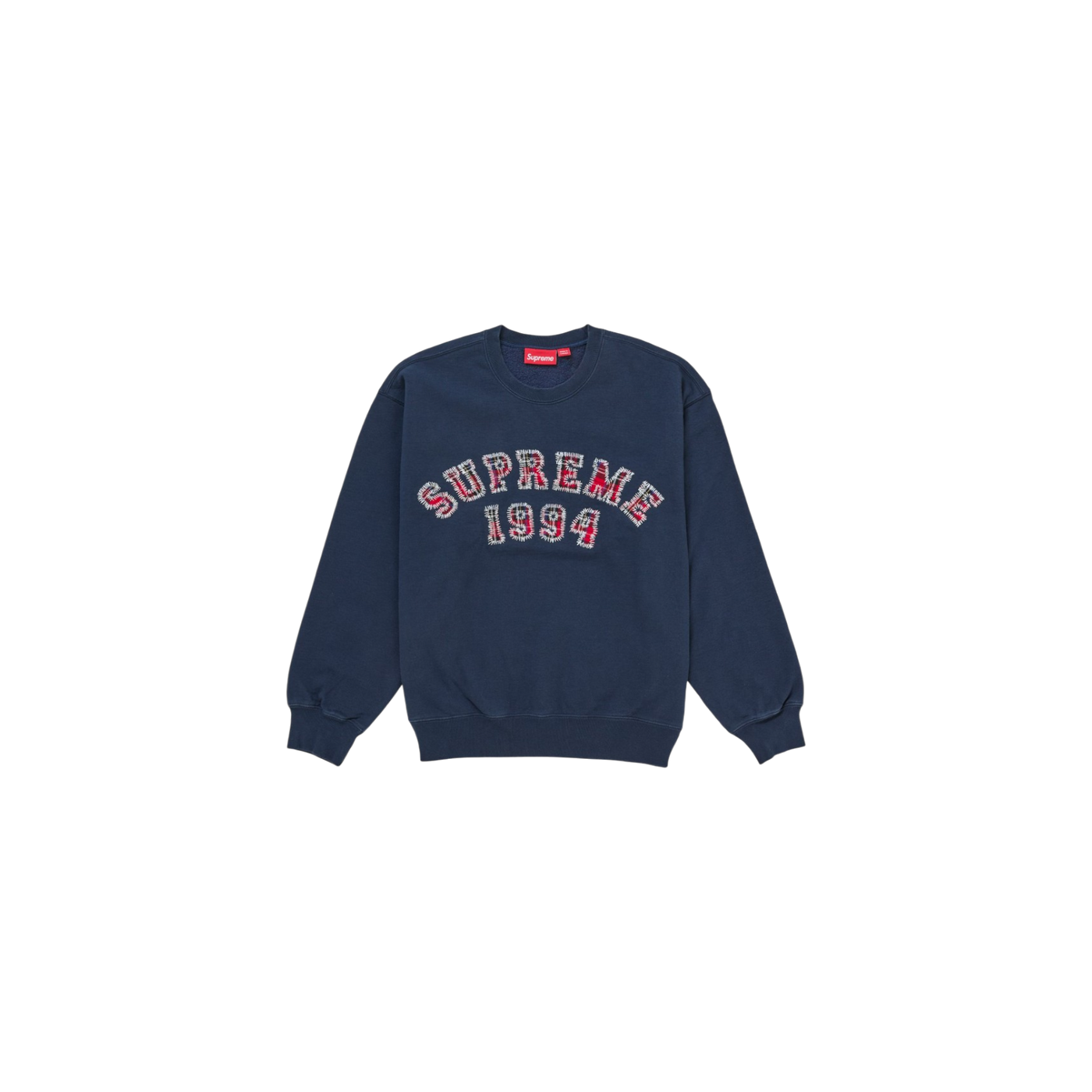Supreme Plaid Arc Crewneck Navy
