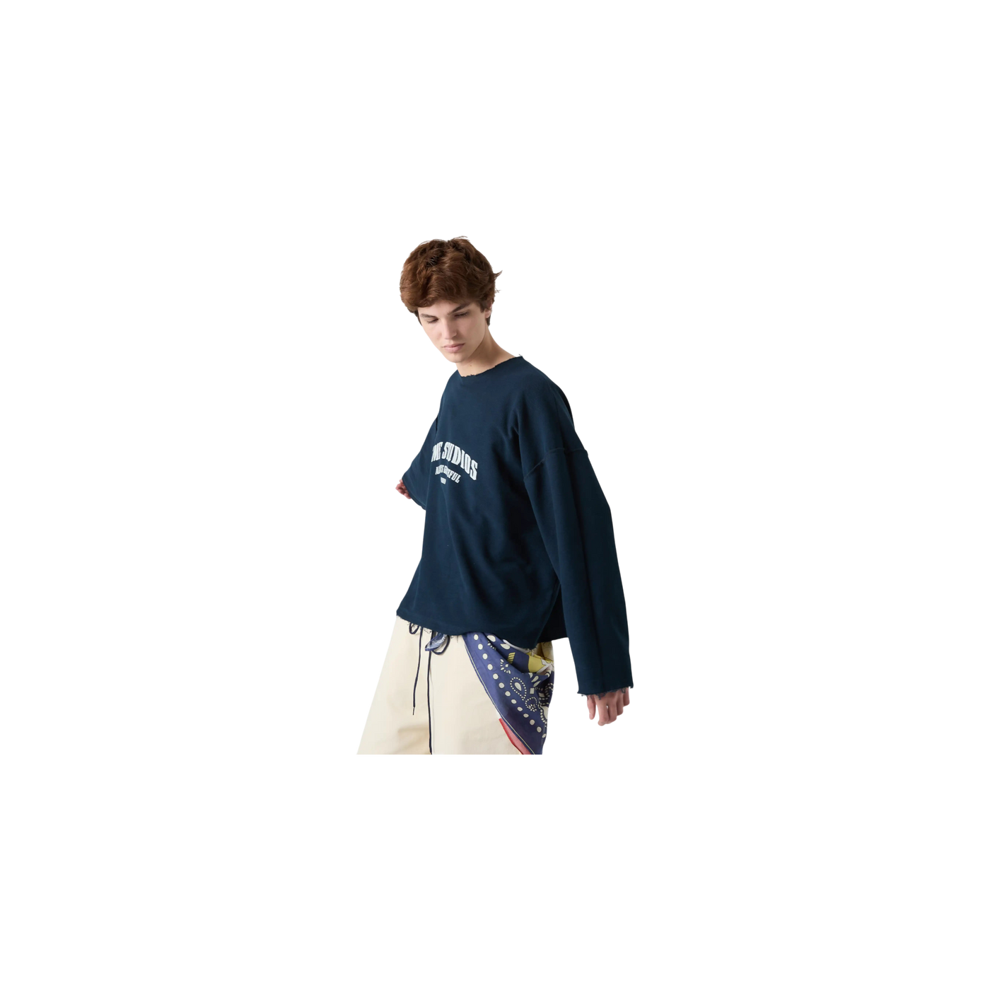 Eme Studios Suty Navy Reverse Crewneck