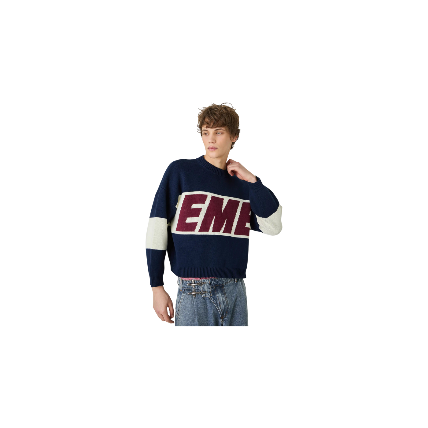 Eme Studios Thrill Navy Master Knit Sweater