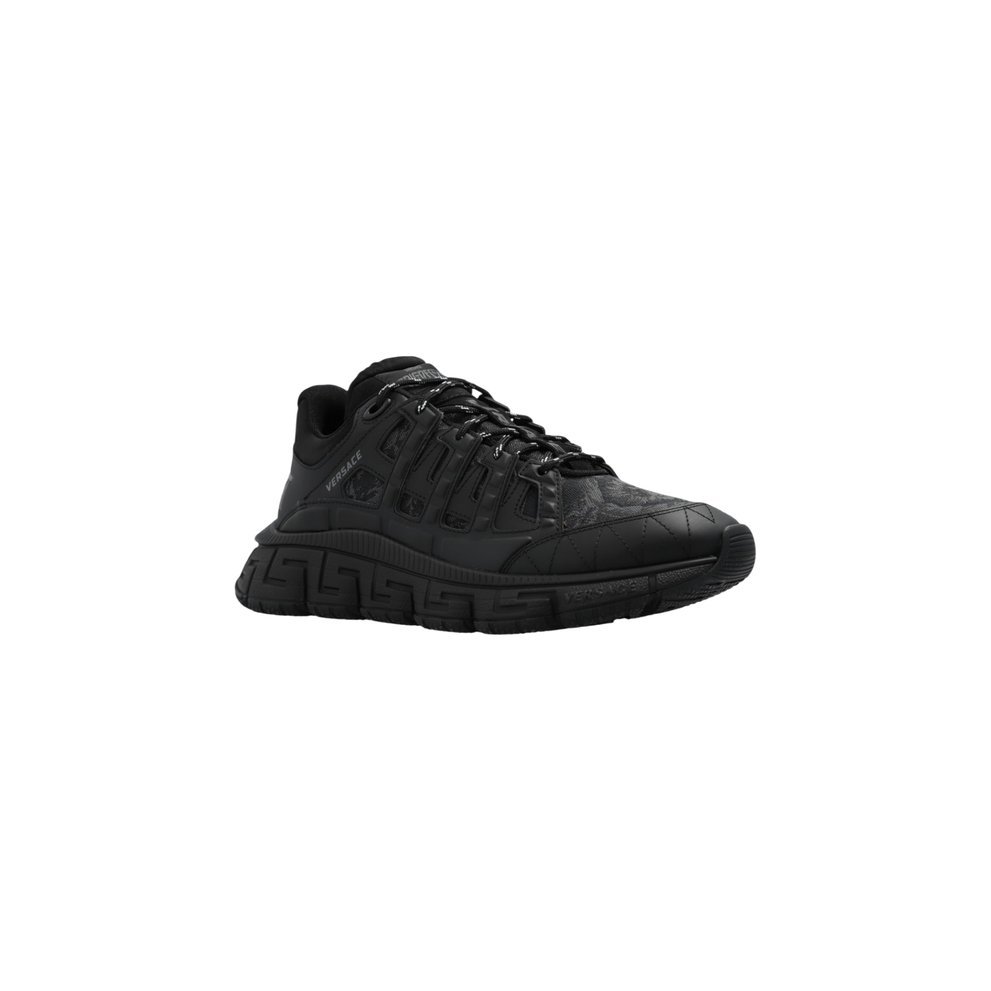 Versace Trigreca Barocco-Jacquard Lace-Up Sneakers