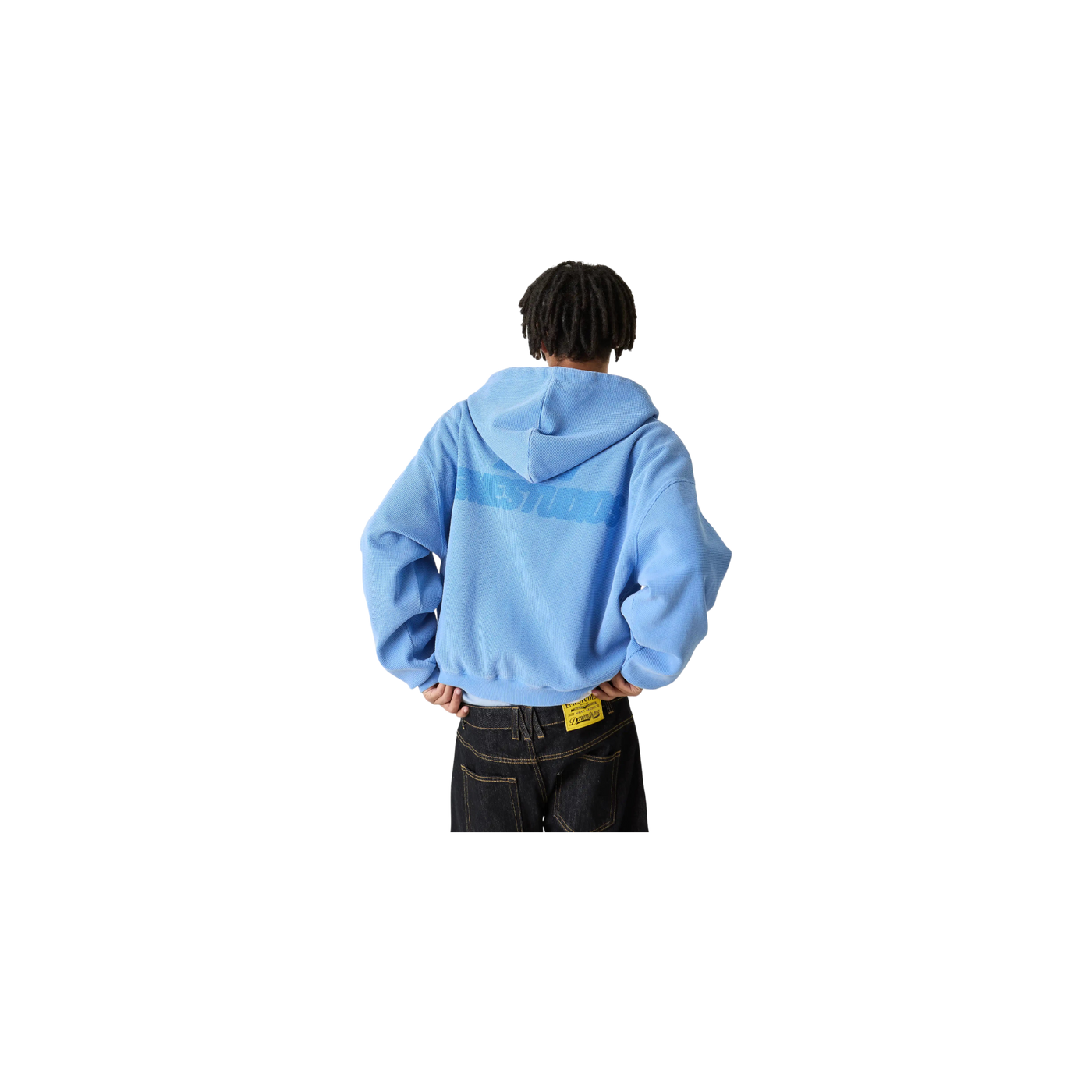 Eme Studios Waffle Cobalt Croped Boxy Full Zip
