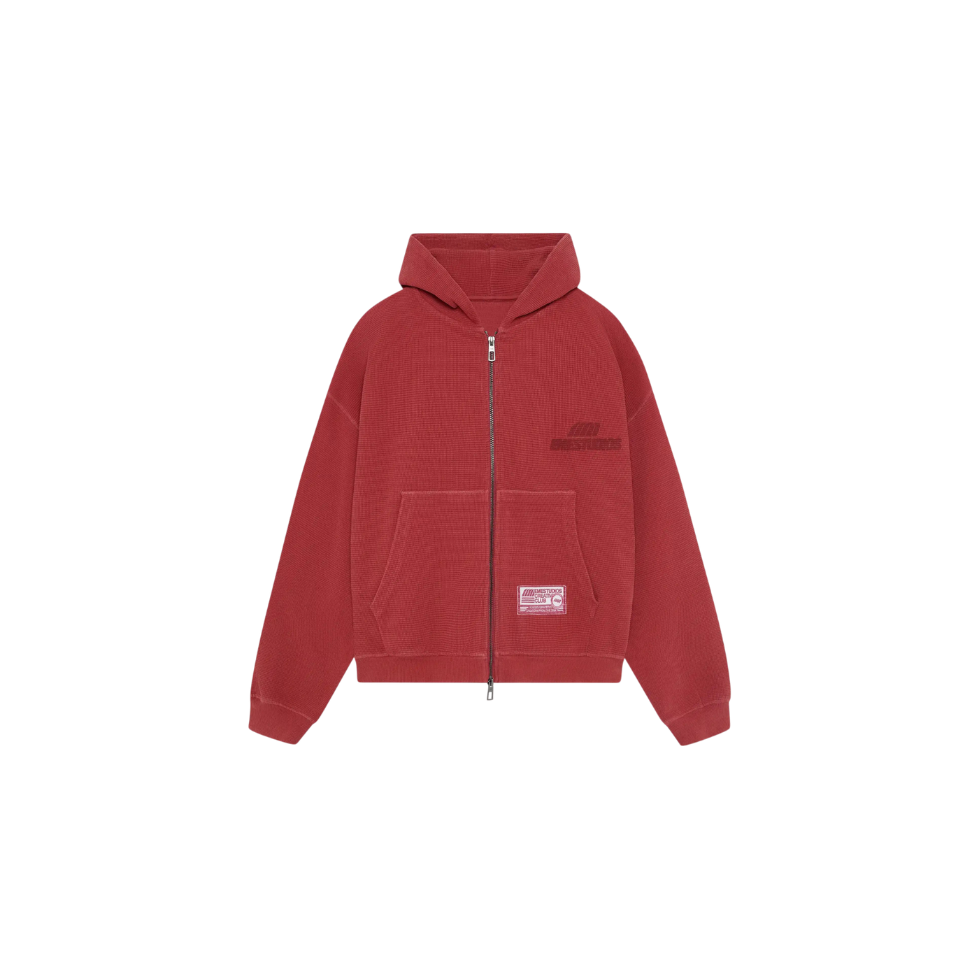 Eme Studios Waffle Marsala Croped Boxy Full Zip