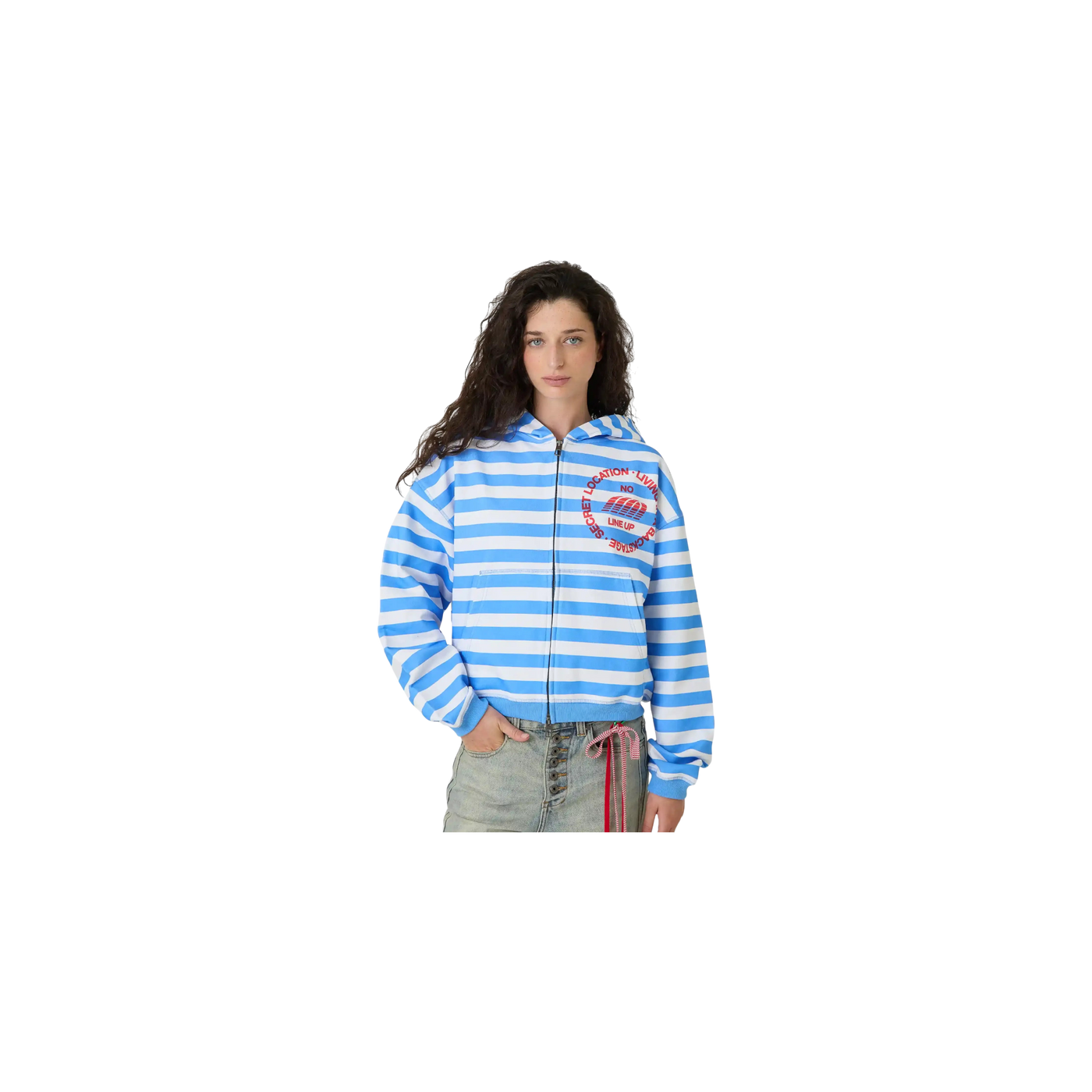 Eme Studios Wander Blue Cropped Boxy Full Zip