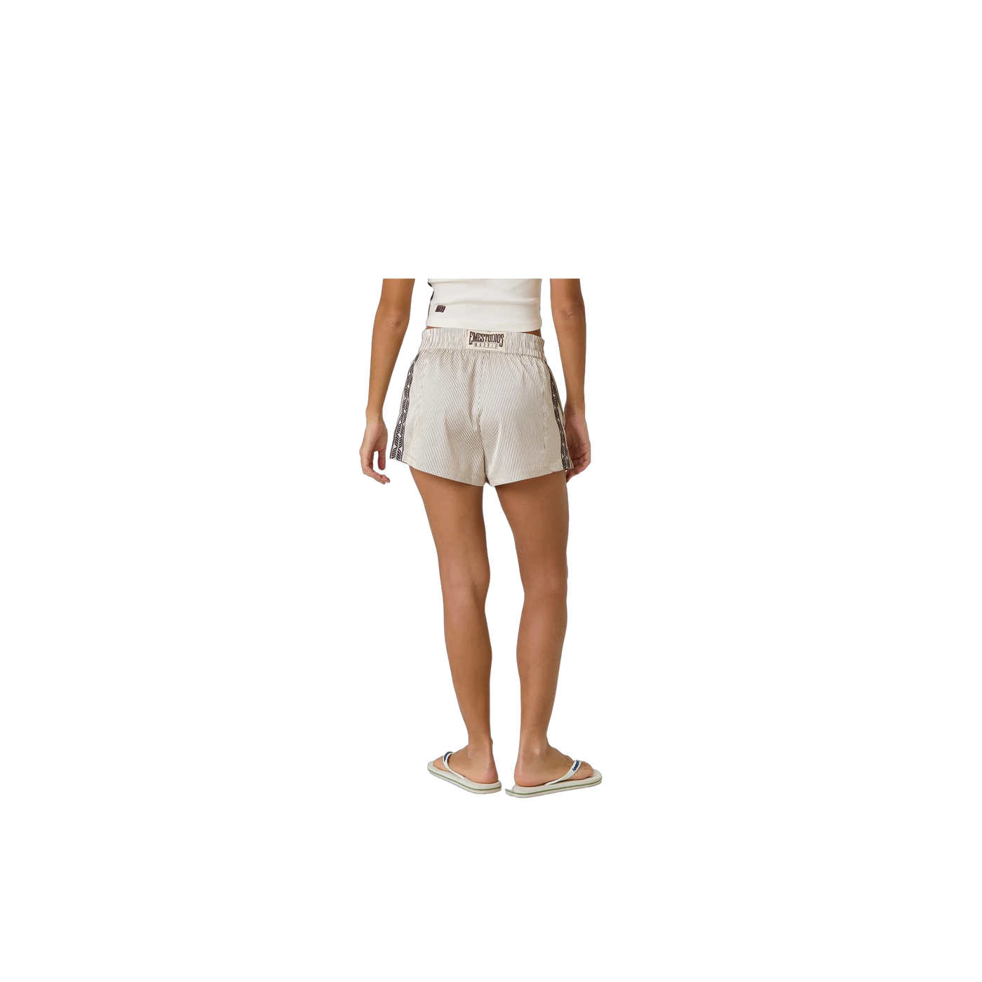 Eme Studios Yimmy Ecru Striped Shorts