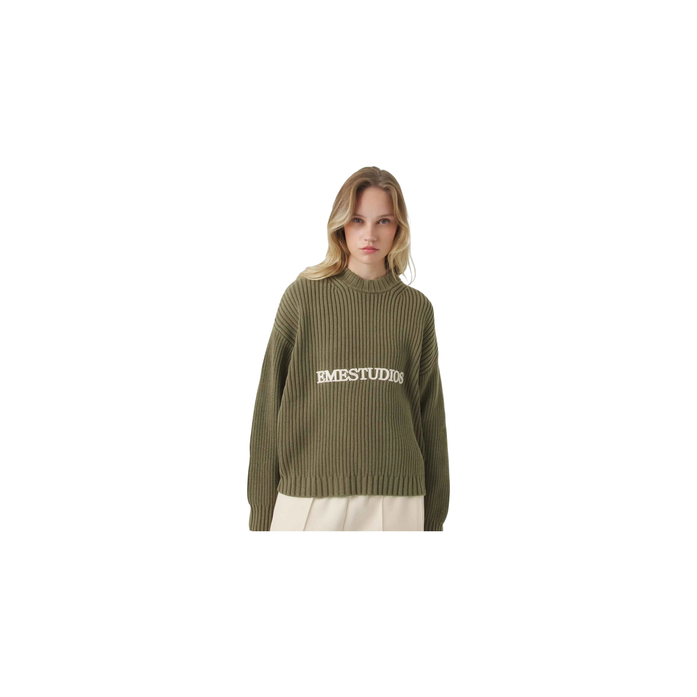 Eme Studios Yoss Olive Knit Sweater