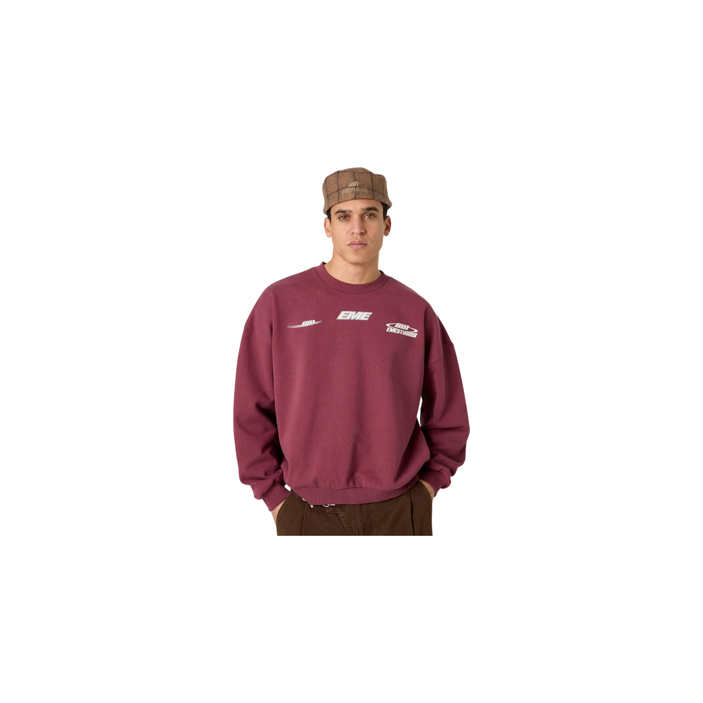 Eme Studios Zenit Burgundy Oversized Crewneck