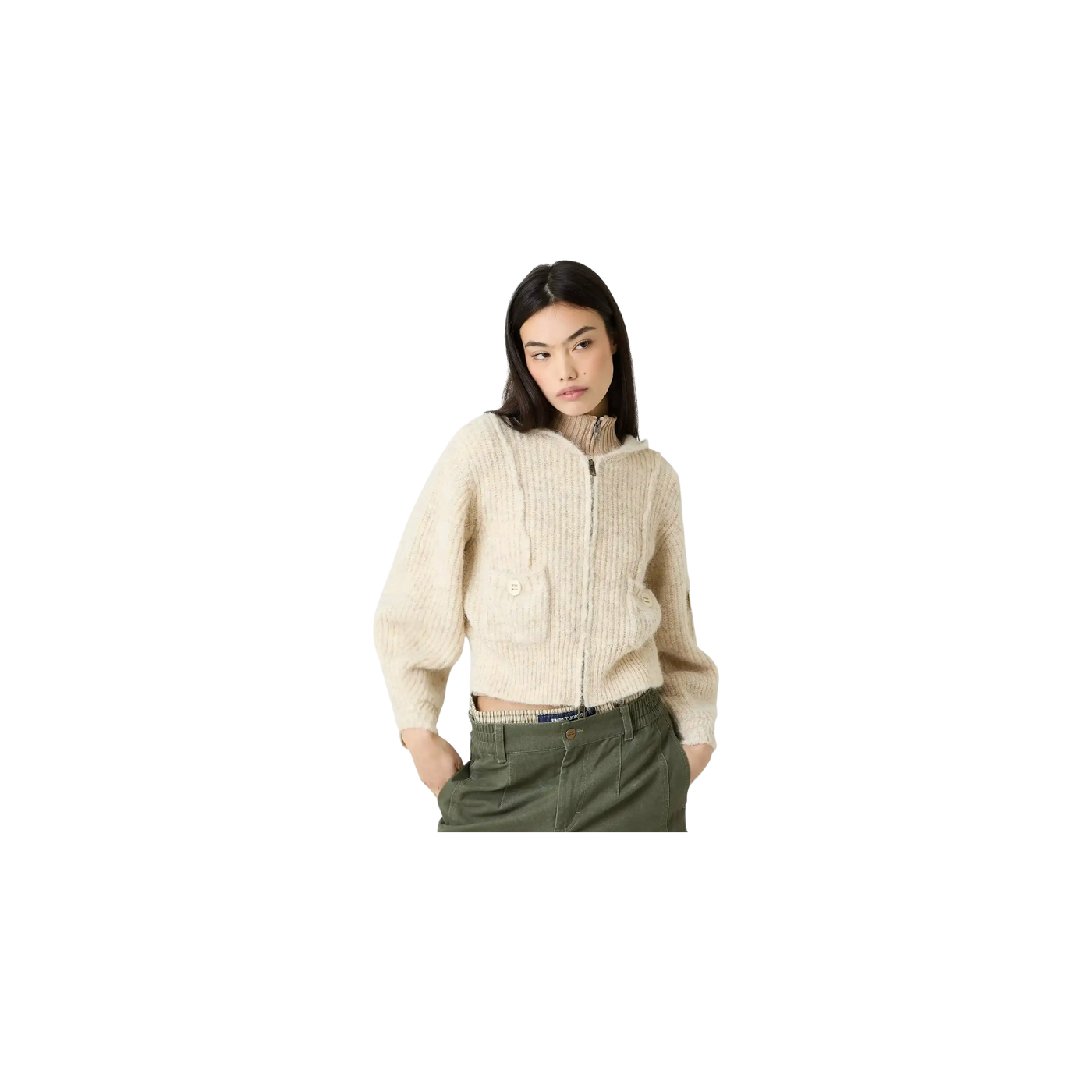 Eme Studios Zoe Off Sand Zipper Knit