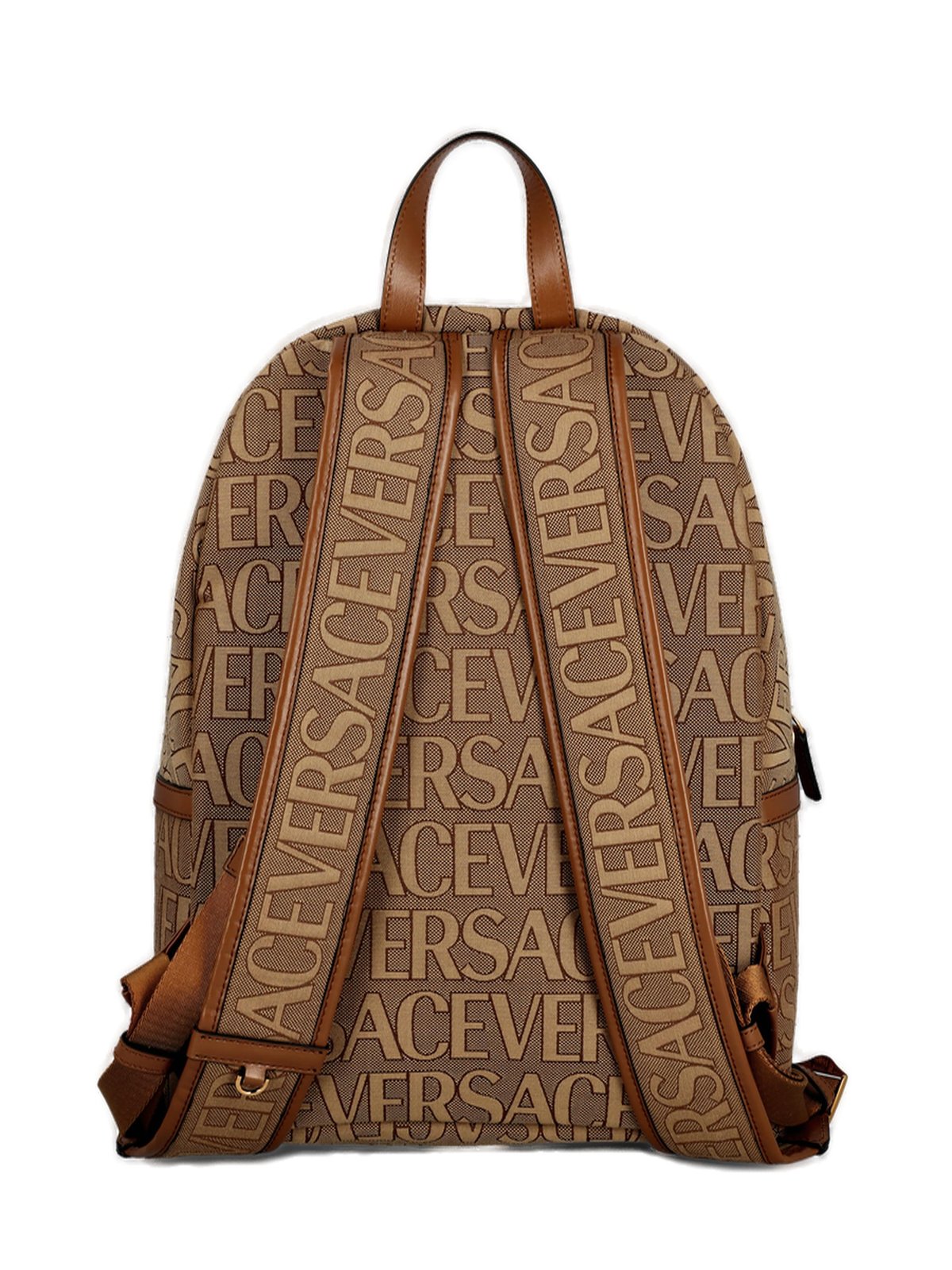 Versace Allover Logo Printed Backpack