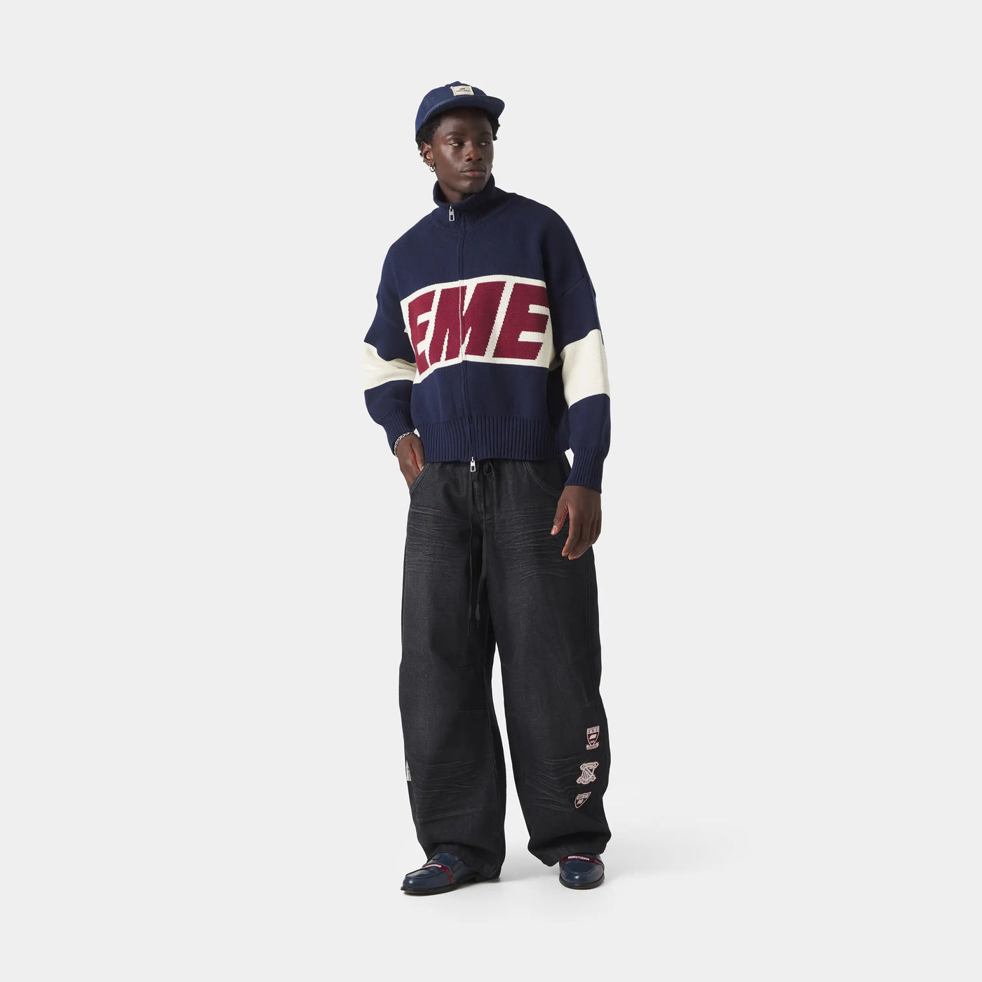 Eme Studios Thrill Navy Zipper Knit
