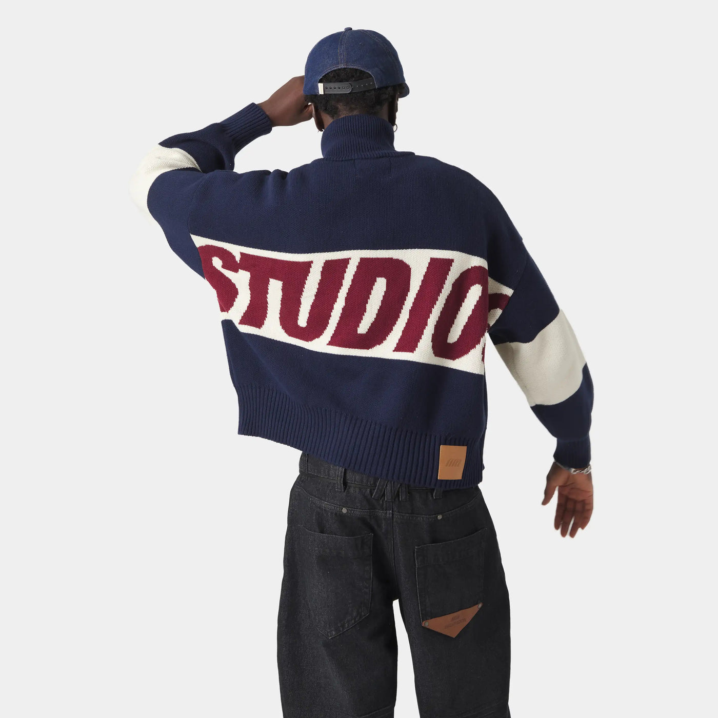 Eme Studios Thrill Navy Zipper Knit