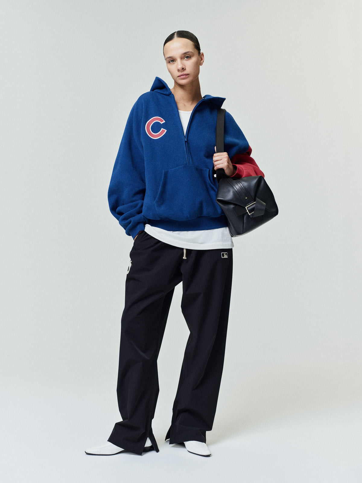 Buzo Fear of God Essentials Cubs Raglan Half Zip Sport Estate Blue/ Stone Red