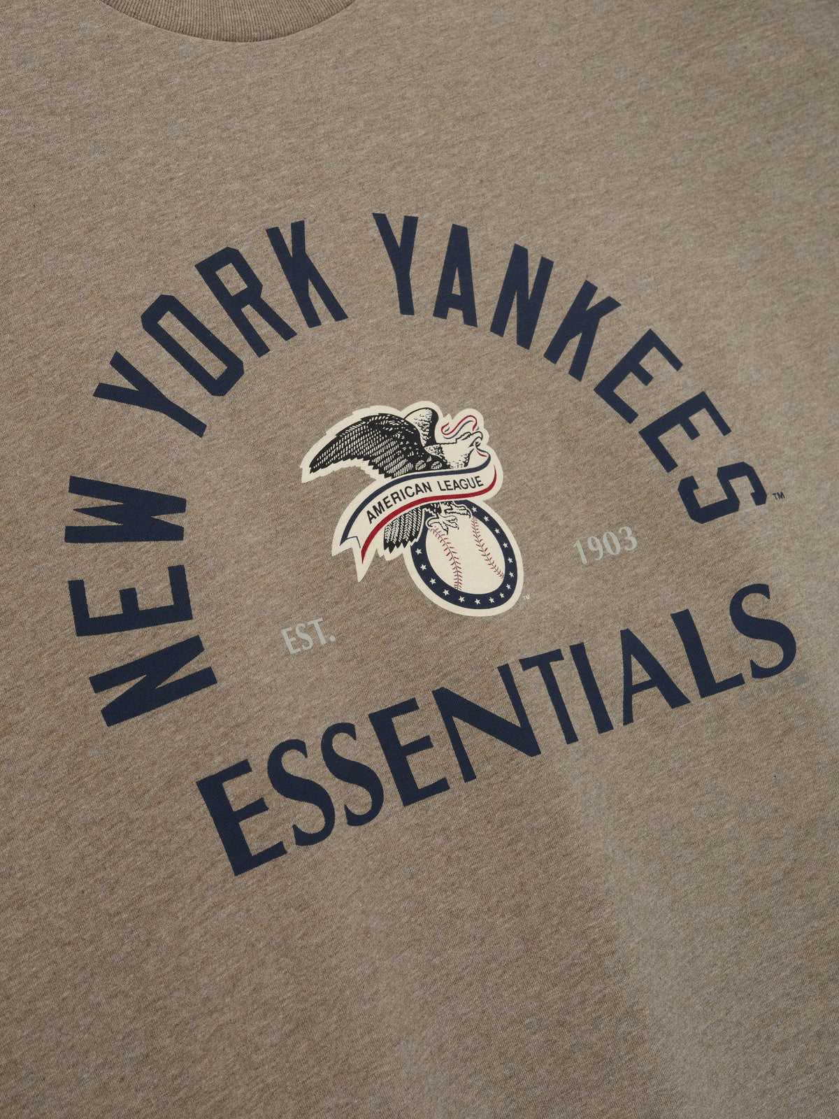 Remera Fear of God Essentials Yankees American League Merch Homestead Heather
