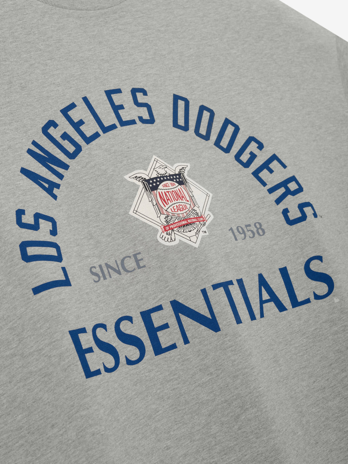 Remera Fear of God Essentials Dodgers National League Merch Concrete Heather
