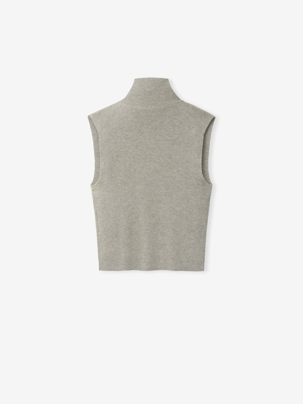 Sweater Fear of God Essentials Rib Knit Standing Collar Sleeveless Pyrite Heather