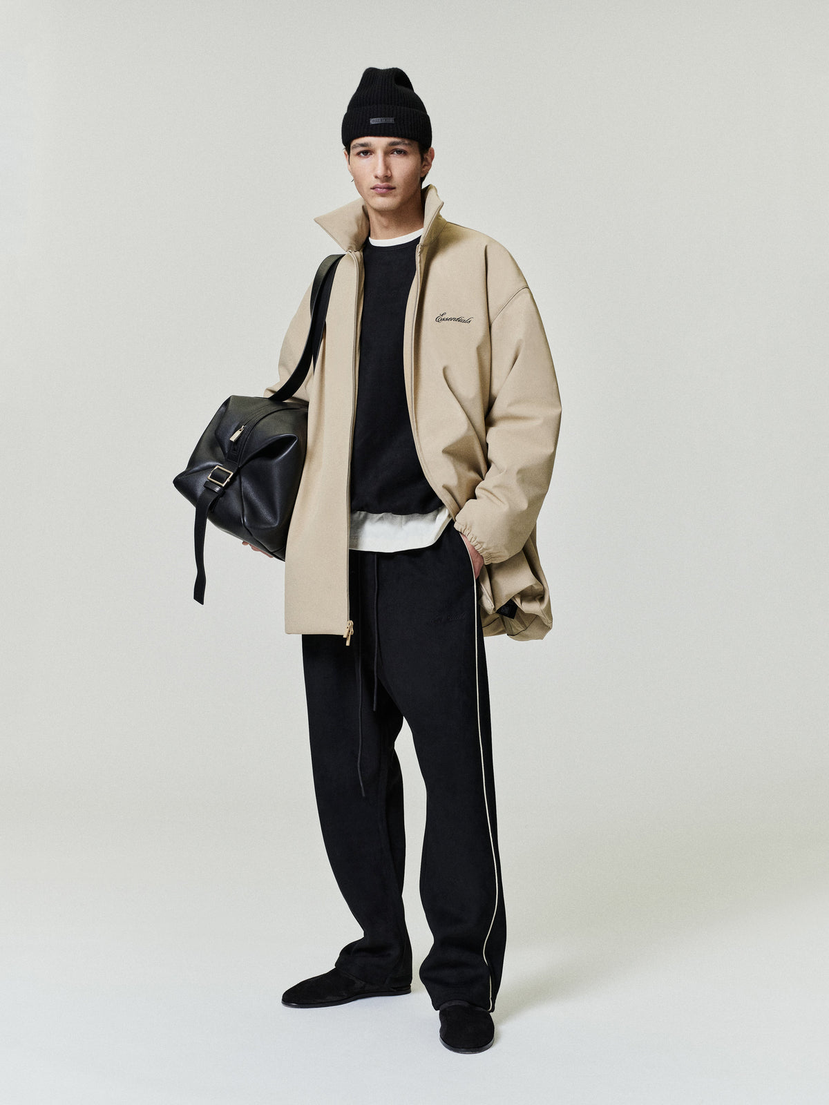 Pantalón Fear of God Essentials Suede Fleece Signature Relaxed Vintage Black