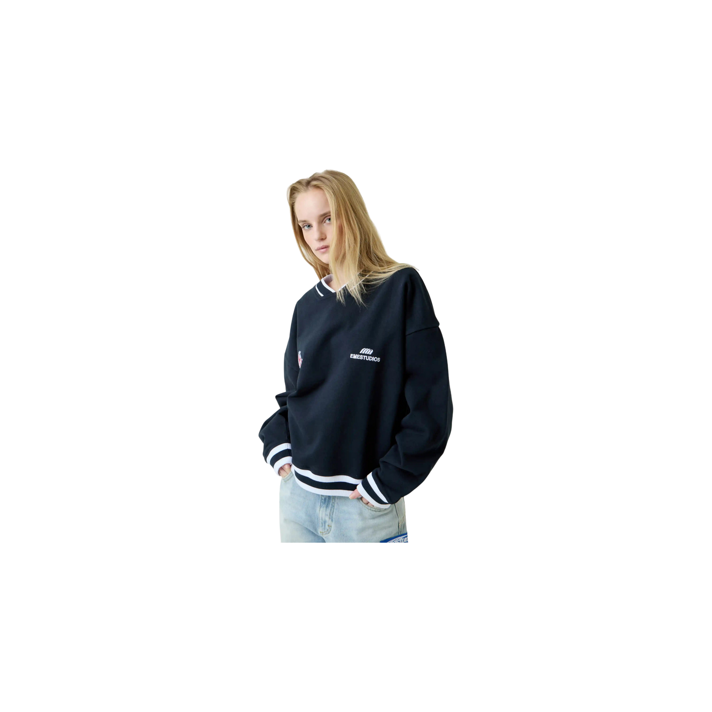 Eme Studios Academy Navy Oversized Crewneck