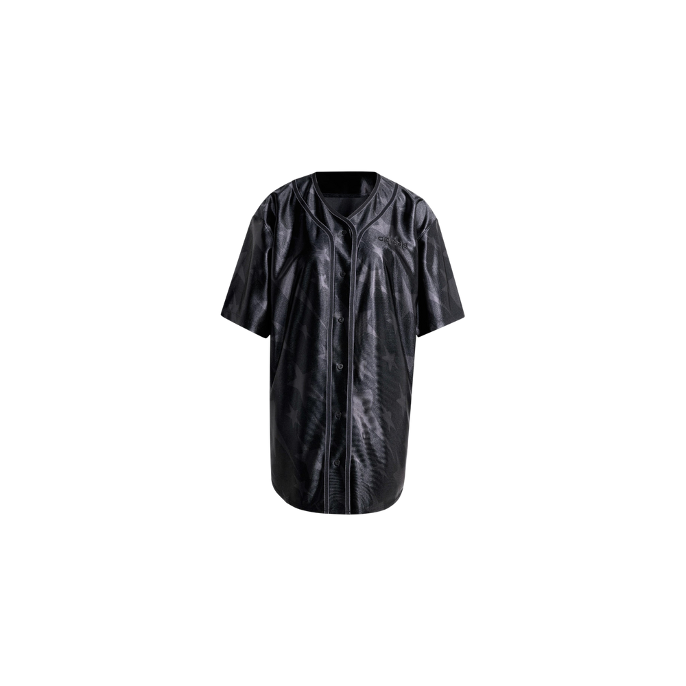 Adidas Denim Graphic Baseball Jersey Black
