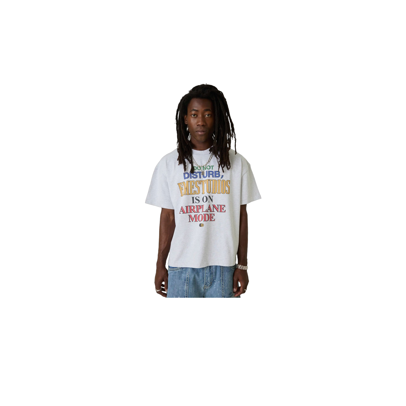 Eme Studios Airplane Mode Heather Grey Oversized T-Shirt