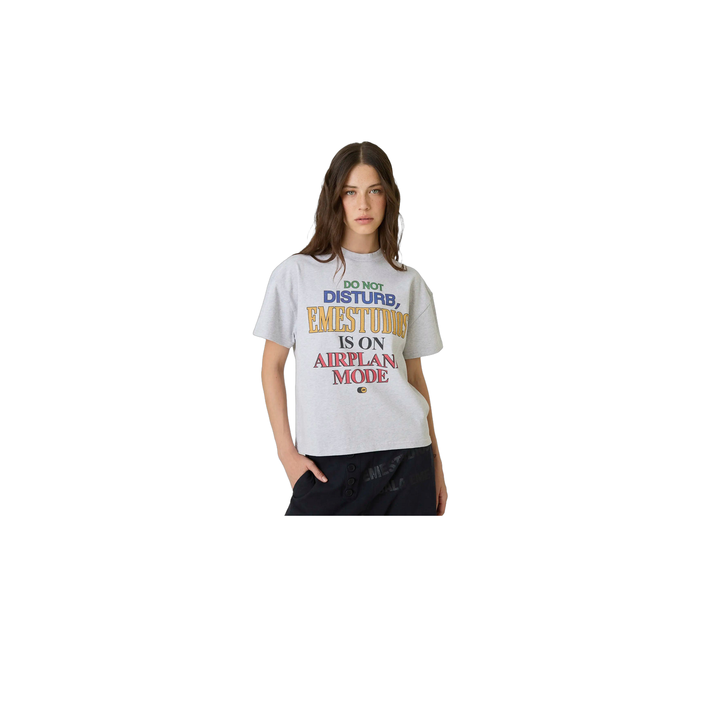 Eme Studios Airplane Mode Heather Grey Oversized T-Shirt