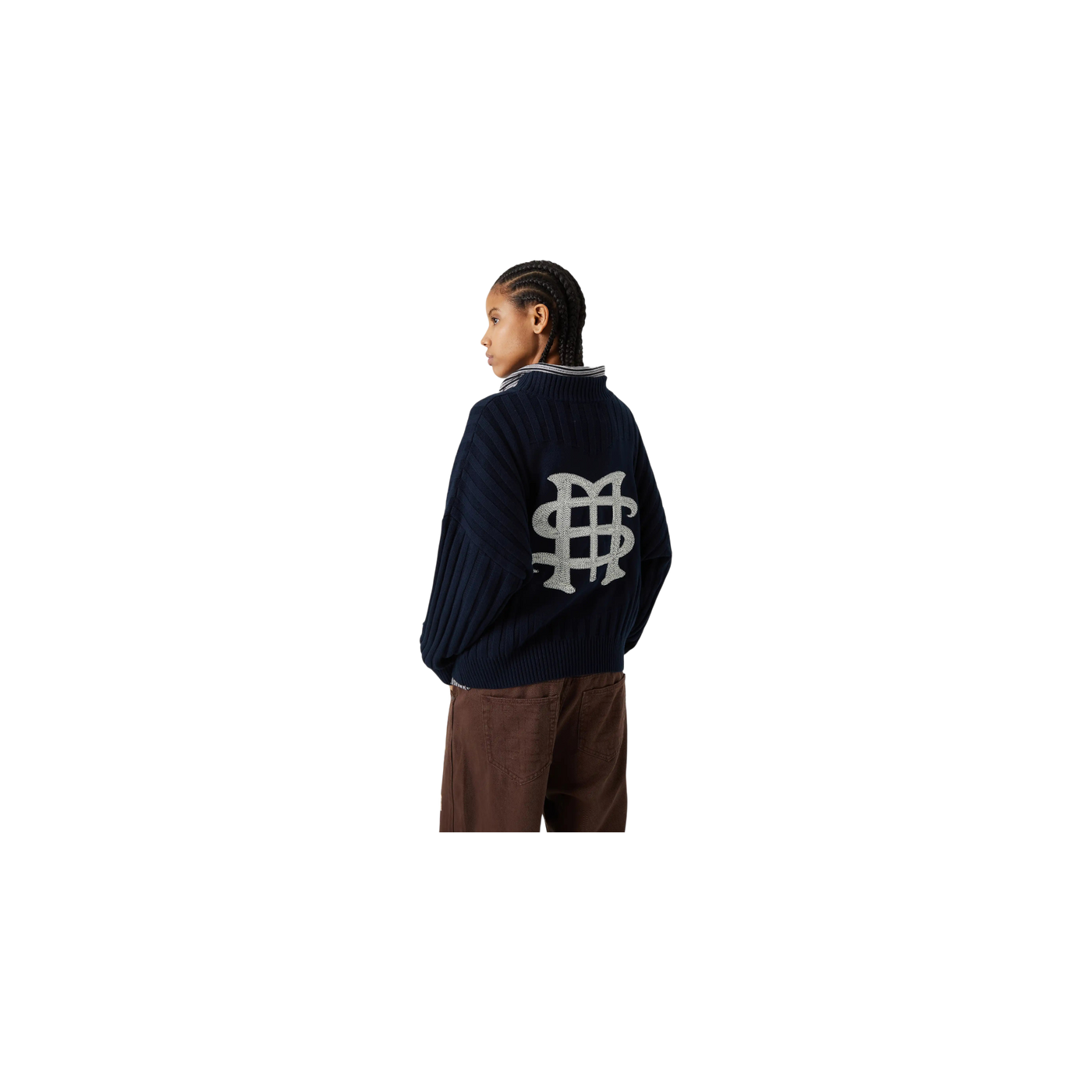 Eme Studios Badge Navy Knit Sweater