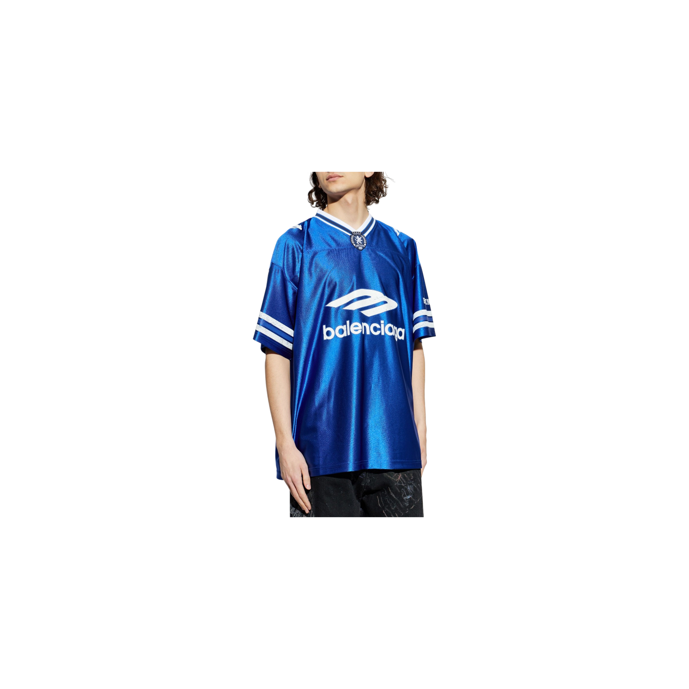 Balenciaga 3b Football V-Neck Oversized T-Shirt