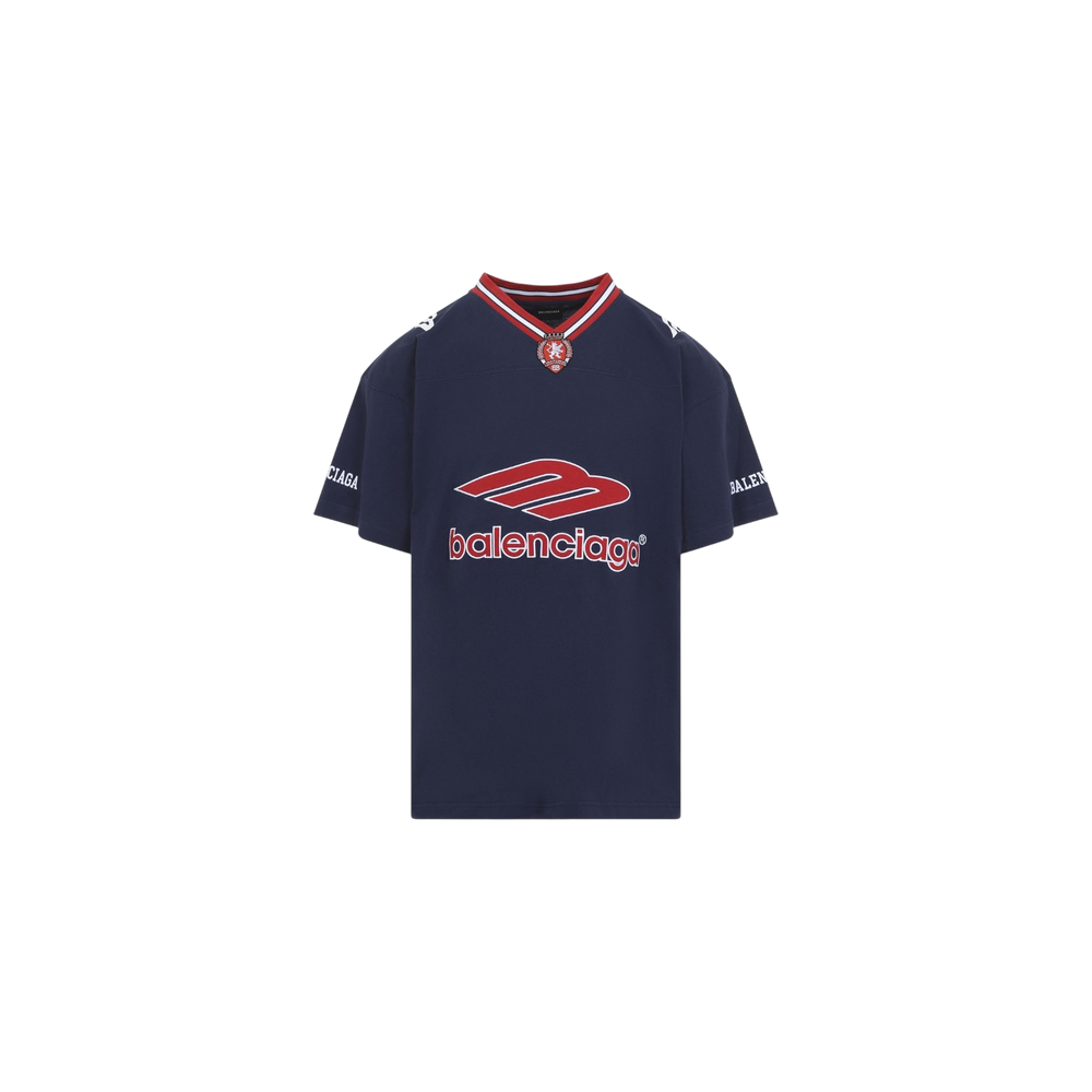 Balenciaga 3B V-Neck Oversized Football T-Shirt