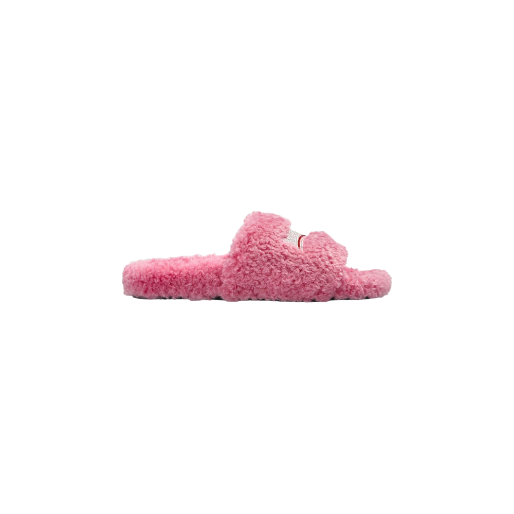 Balenciaga Furry Logo Embroidered Sandals