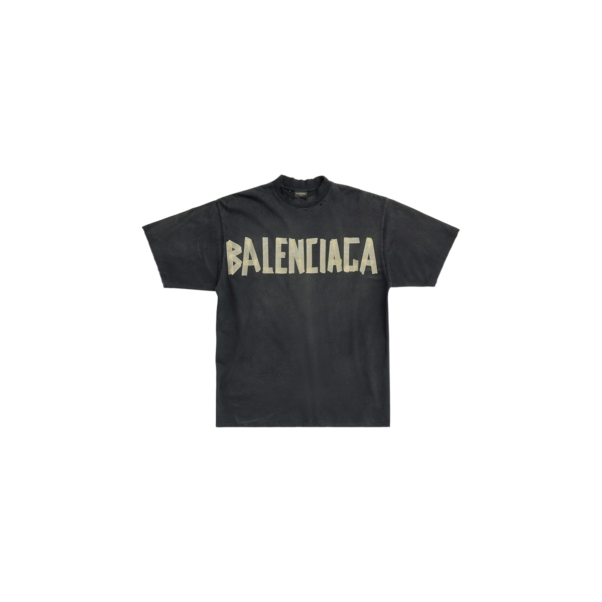 Remera Balenciaga Tape Type Medium Fit Negro Faded
