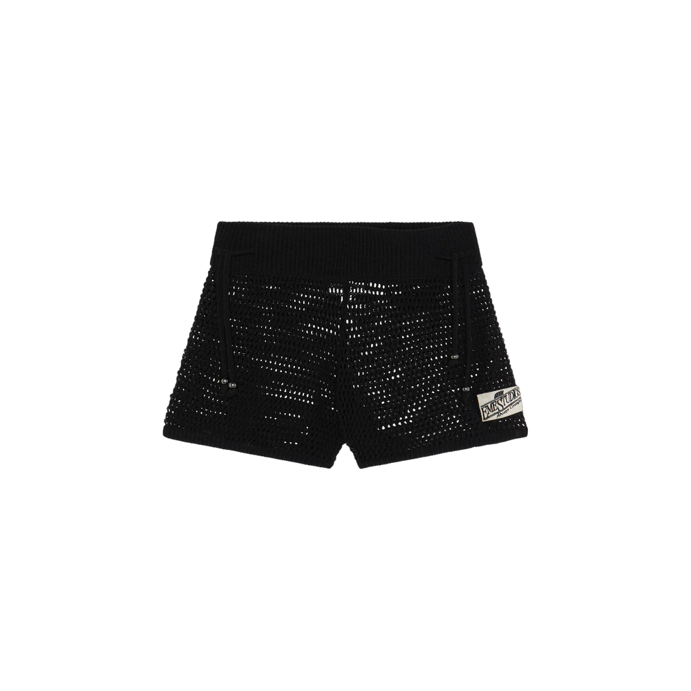 Eme Studios Barceloneta Black Crochet Shorts