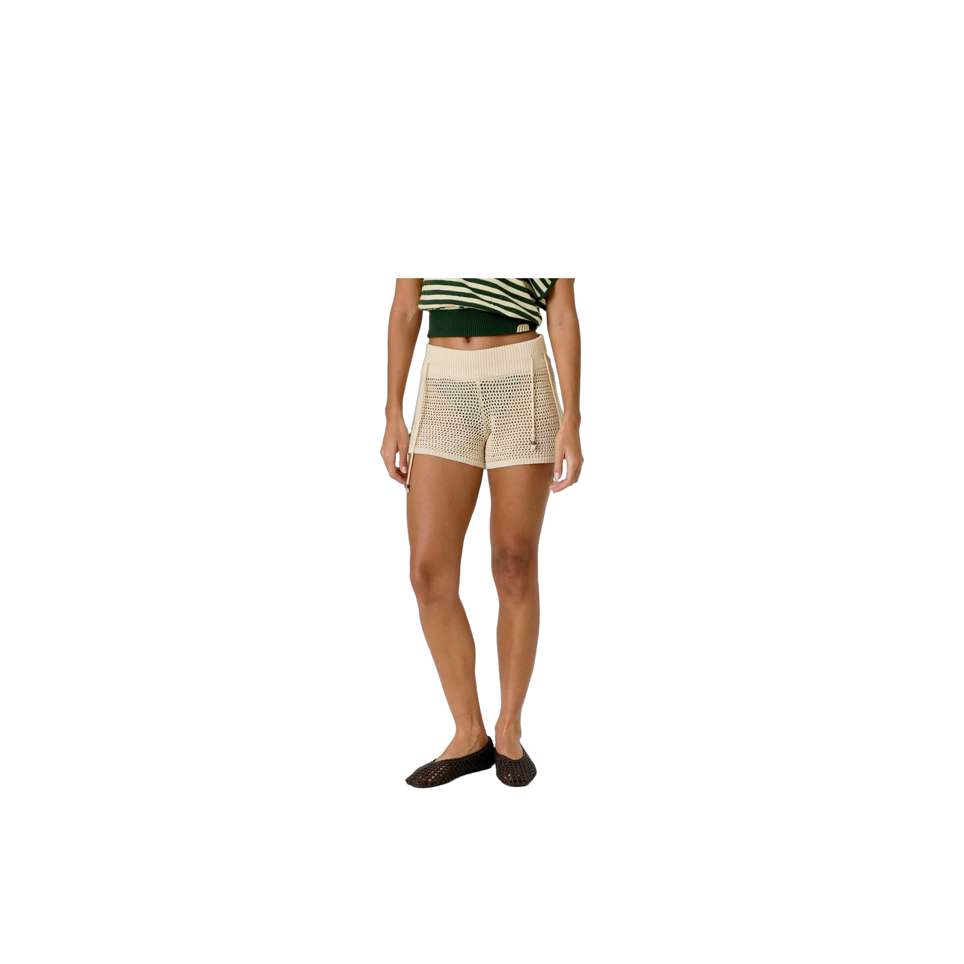 Eme Studios Barceloneta Off Sand Crochet Shorts