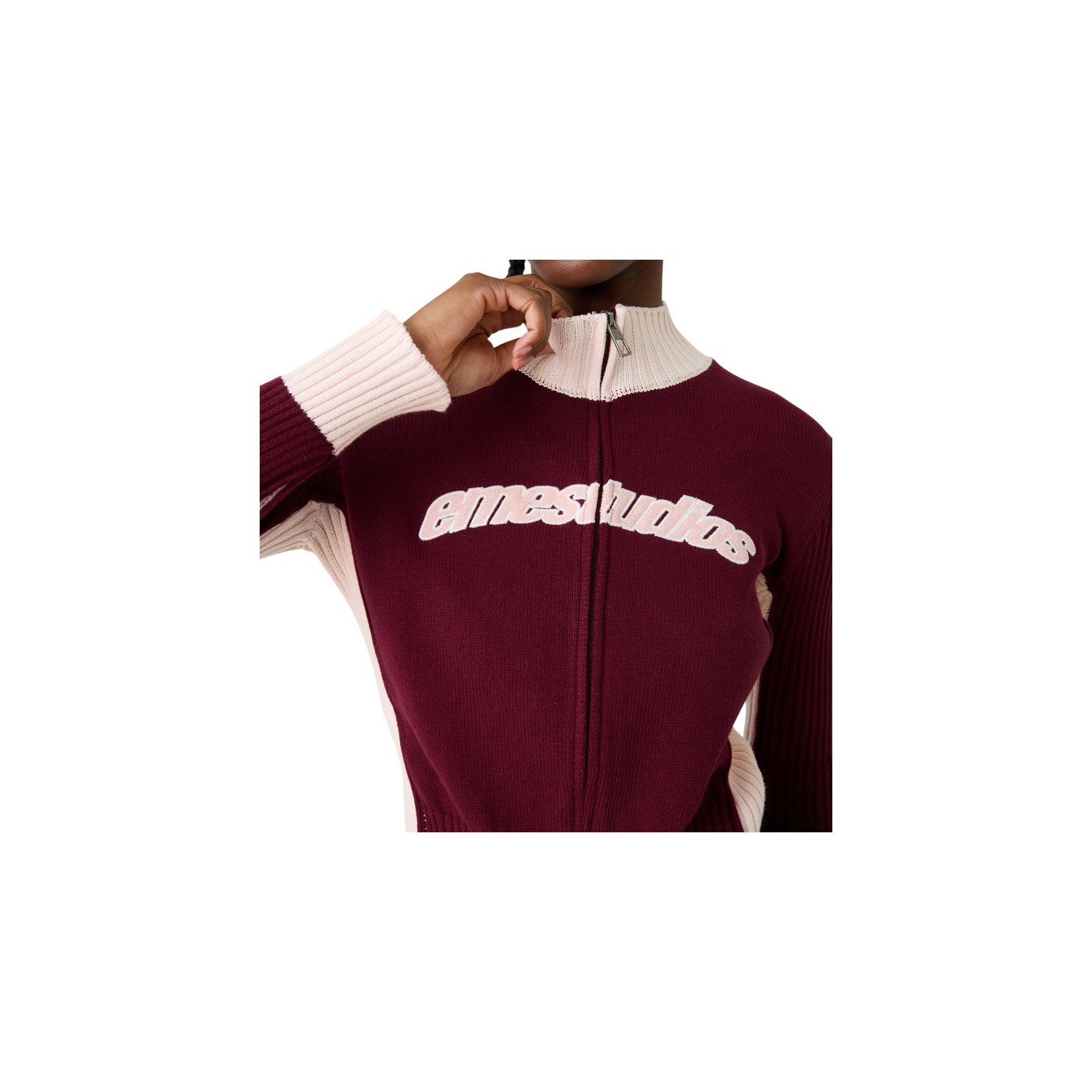 Eme Studios Betty Burgundy Zipper Knit