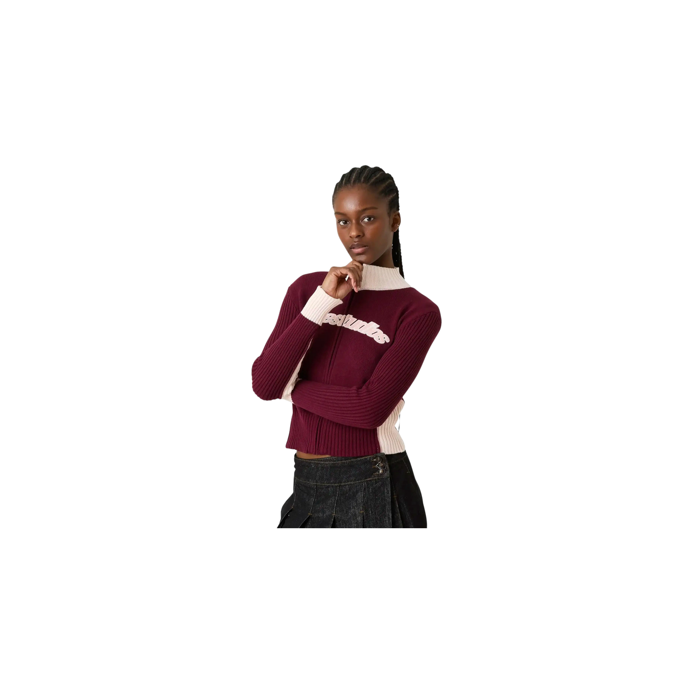 Eme Studios Betty Burgundy Zipper Knit