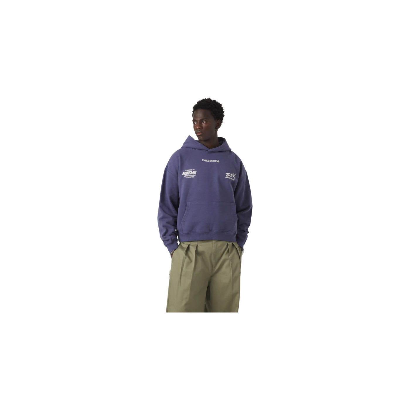 Eme Studios Builder Crown Blue Oversized Hoodie