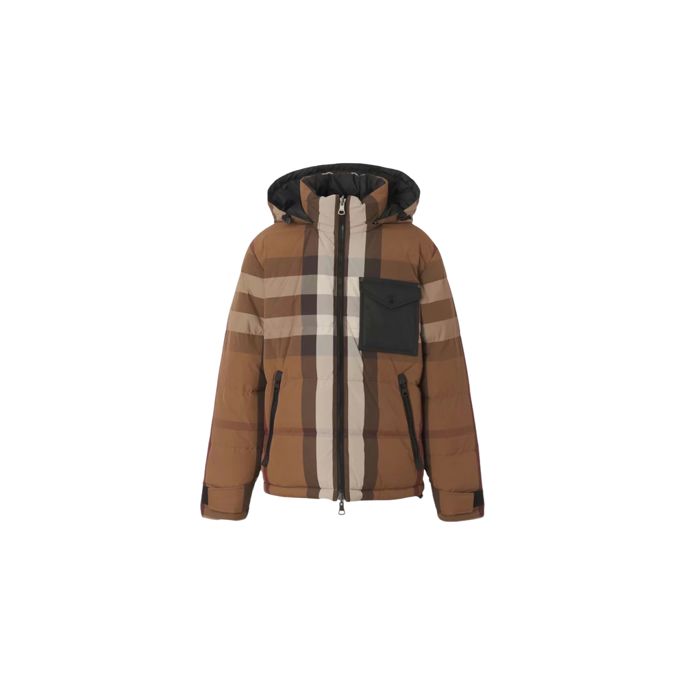 Burberry Reversible Check Nylon Puffer Jacket Dark Birch Brown