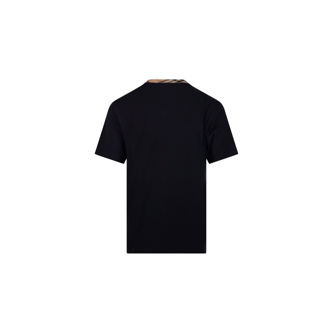 Burberry Checked Trim Crewneck T-Shirt