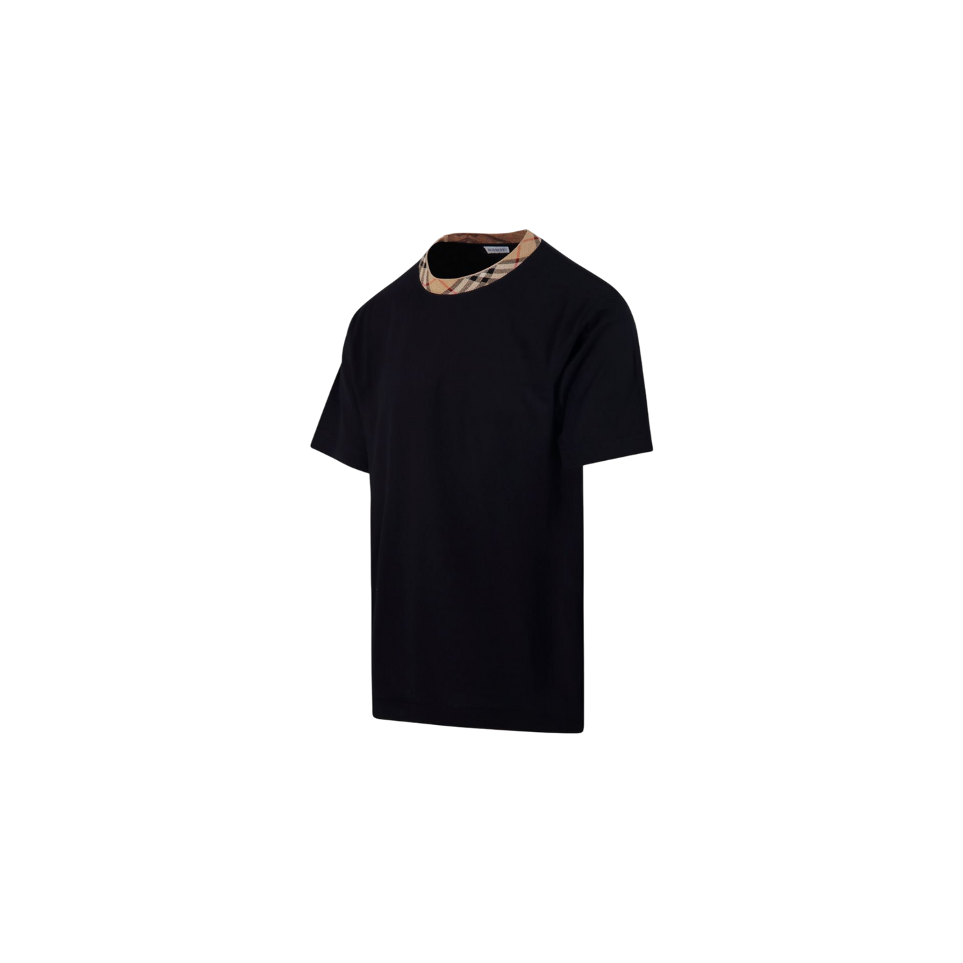 Burberry Checked Trim Crewneck T-Shirt
